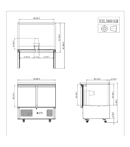 Mesa Fría De Ingredientes Con 2 Puertas 300L 220W -2 ℃ ~ 8 ℃ R290