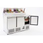 Mesa Refrigeración Y Ensaladera 8xGN1/6 - 3 Puertas Capacidad 380L 2°/+8°C 1365X700X1070MM Mesa Refrigeración Y Ensaladera 8xGN1/6 - 3 Puertas Capacidad 380L 2°/+8°C 1365X700X1070MM