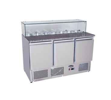 Saladette Mármol mesa refrigerada 3P 380L 136.5x70x107cm