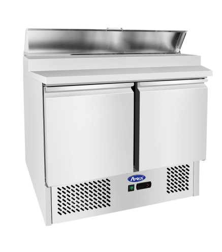Mesa Refrigeración Y Ensaladera Abatible 5xGN1/6 - 2 Puertas de Mármol Capacidad 300L 2°/+8°C 900X700X1060MM