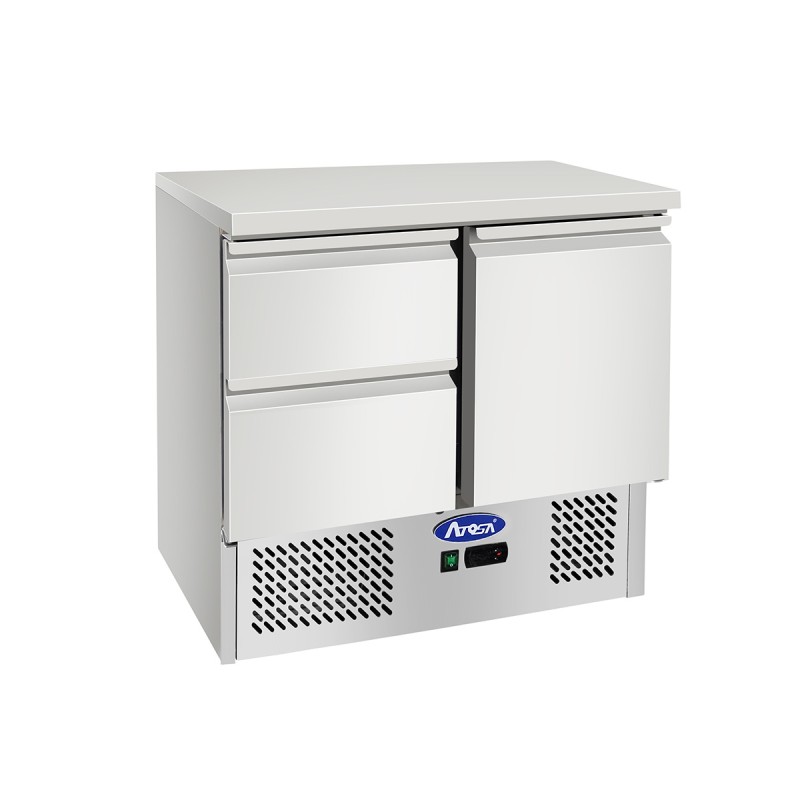 Saladette mesa refrigerada 90cm 1Puerta y 2 Cajones 300L 90x70x89.8cm Saladette mesa refrigerada 90cm 1Puerta y 2 Cajones 300L 90x70x89.8cm