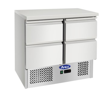 Mesa Refrigeración Y Ensaladera Con 4 Cajones Capacidad 300L 2°/+8°C 900X700X898MM
