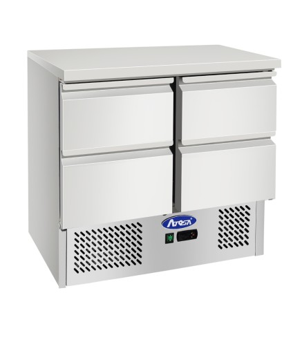 Mesa Refrigeración Y Ensaladera Con 4 Cajones Capacidad 300L 2°/+8°C 900X700X898MM