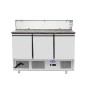 Mesa Refrigeración Y Ensaladera Repisa de Cristal Rectangular 7xGN1/3 - Con 3 Puertas Capacidad 380L 2°/+8°C 1365X700X918MM Mesa Refrigeración Y Ensaladera Repisa de Cristal Rectangular 7xGN1/3 - Con 3 Puertas Capacidad 380L 2°/+8°C 1365X700X918MM