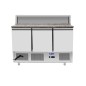 Mesa Refrigeración Y Ensaladera de Mármol 7xGN1/3 - Con 3 Puertas Capacidad 380L 2°/+8°C 1365X700X1140MM Mesa Refrigeración Y Ensaladera de Mármol 7xGN1/3 - Con 3 Puertas Capacidad 380L 2°/+8°C 1365X700X1140MM