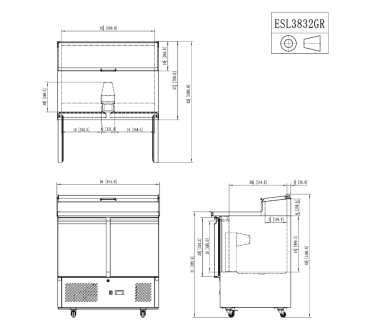 Mesa Fría De Ingredientes Con 2 Puertas 300L 310W -2 ℃ ~ 8 ℃ R290