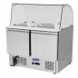 Mesa Refrigeración Y Ensaladera Repisa de Cristal Redondo Con 2 Puertas Capacidad 300L 2°/+8°C 900X700X160MM Mesa Refrigeración Y Ensaladera Repisa de Cristal Redondo Con 2 Puertas Capacidad 300L 2°/+8°C 900X700X160MM