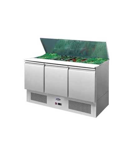 Mesa Fría De Ingredientes Con 3 Puertas 380L 310W -2 ℃ ~ 8 ℃