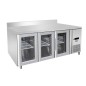 Mesa Refrigerada Ventilada Con 3 Puertas de Cristal con Tope - Capacidad 420L -2°/+8°C 1795X700X850+100MM Mesa Refrigerada Ventilada Con 3 Puertas de Cristal con Tope - Capacidad 420L -2°/+8°C 1795X700X850+100MM