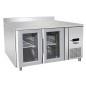 Mesa Refrigerada Ventilada Con 2 Puertas de Cristal con Tope - Capacidad 280L -2°/+8°C 1360X700X850+100MM Mesa Refrigerada Ventilada Con 2 Puertas de Cristal con Tope - Capacidad 280L -2°/+8°C 1360X700X850+100MM