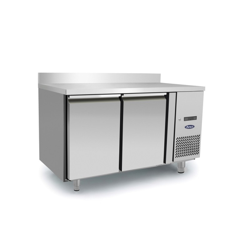 Mesa Congelador Acero Inox Ventilado Con 2 Puertas con Tope - Capacidad 280L -22°/-18°C 1136X700X850+100MM Mesa Congelador Acero Inox Ventilado Con 2 Puertas con Tope - Capacidad 280L -22°/-18°C 1136X700X850+100MM