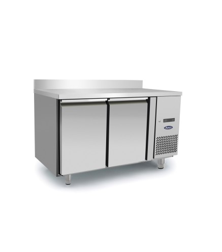 Mesa Congelador Acero Inox Ventilado Con 2 Puertas con Tope - Capacidad  280L -22°/-18°C 1136X700X850+100MM