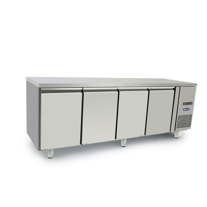 Mesa Refrigerada Acero Inox Ventilada Con 4 Puertas - Capacidad 560L -2°/+8°C 2230X700X850MM Mesa Refrigerada Acero Inox Ventilada Con 4 Puertas - Capacidad 560L -2°/+8°C 2230X700X850MM
