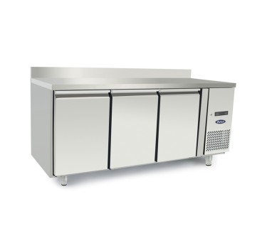 Mesa Refrigerada Acero Inox Con Tope Ventilada Con 3 Puertas - Capacidad  420L -2°/+8°C 1795X700X850+100MM