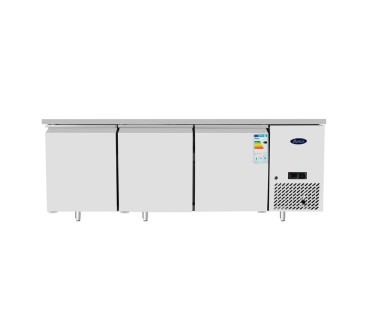 Mesa Refrigerada Acero Inox Con Tope Ventilada Con 3 Puertas - Capacidad  360L -2°/+8°C 1795X600X850MM