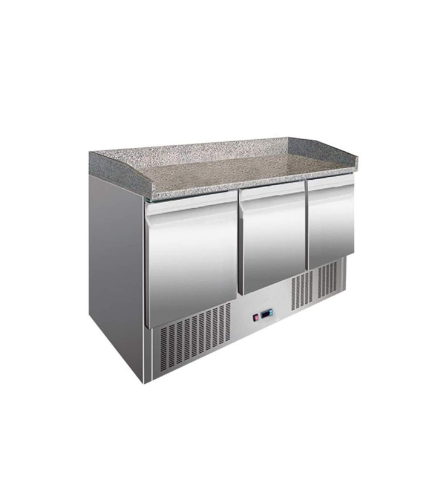 Mesa Fría Para Pizza Con 3 Puertas 380L 300W -2 ℃ ~ 8 ℃