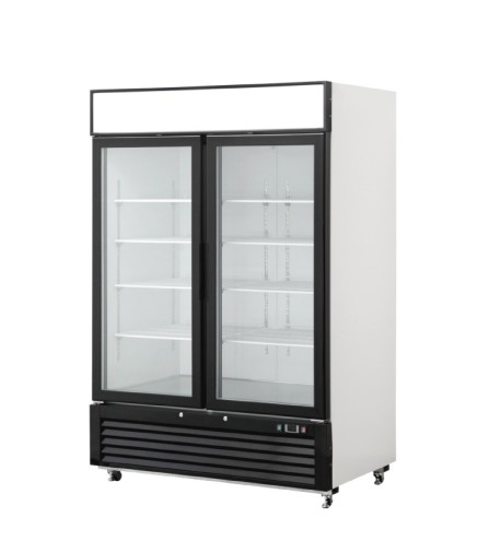 Vitrina Refrigerada Vertical De Doble Puerta Ventilada 0℃~8℃, 1400X800X2062Mm