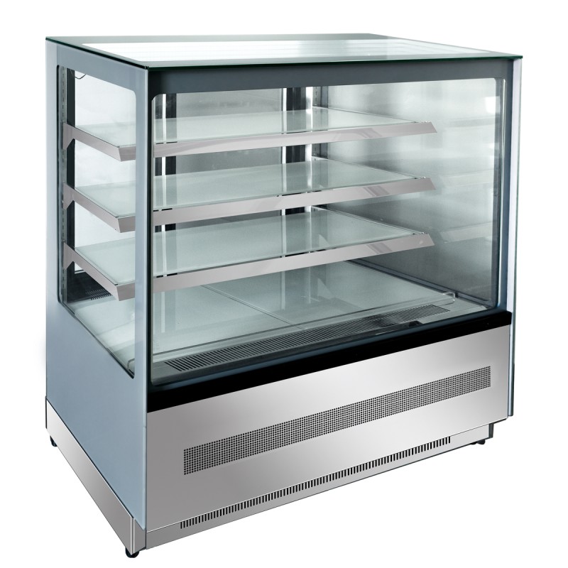 Mostrador De Pasteles Inox - Vitrina Refrigerada Cristales Frontales Rectos- Ventilada 2°/+8°C 1500X750X1400MM Mostrador De Pasteles Inox - Vitrina Refrigerada Cristales Frontales Rectos- Ventilada 2°/+8°C 1500X750X1400MM