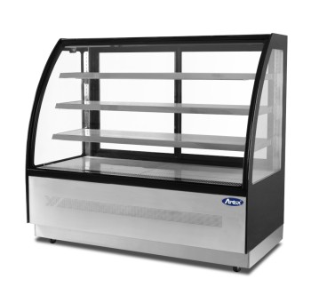 Mostrador De Pasteles Inox- Vitrina Refrigerada Cristales Frontales Curvos - Ventilada 0°/+8°C 1200X750X1350MM