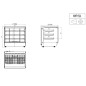 Vitrina Caliente Rectangular De 120L  700×580×678MM 30～90℃