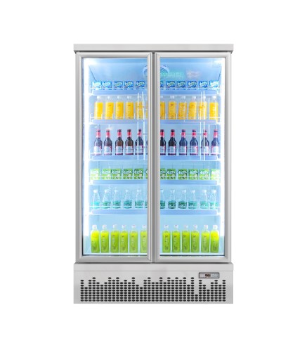 Vitrina Refrigerada Doble Puerta Ventilada 1000L, 2℃ ~ 8℃, 1260*680*2120MM