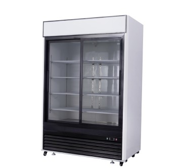 Vitrina Refrigerada Vertical De Doble Puerta Corredera 1270L, 1℃~8℃, 1382X755X2135MM
