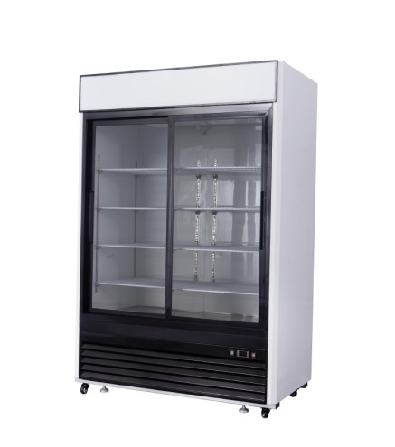 Vitrina Refrigerada Vertical De Doble Puerta Corredera 1270L, 1℃~8℃, 1382X755X2135MM