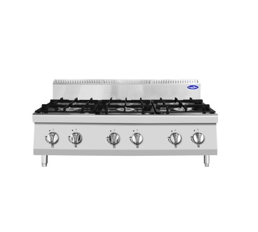 Cocina Industrial a Gas Sobremesa 6 Quemadores 120x70x54.7CM 31.5Kw