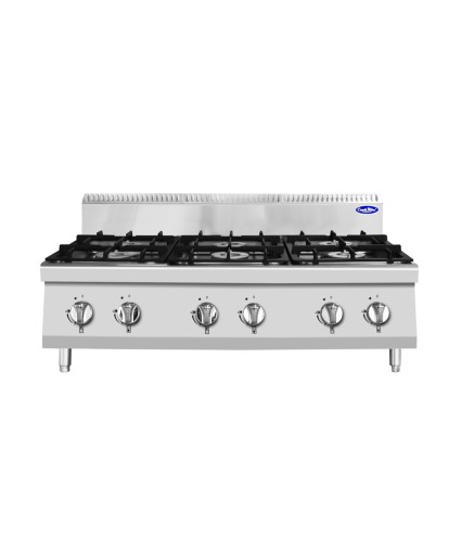 Cocina Industrial a Gas Sobremesa 6 Quemadores 120x70x54.7CM 31.5Kw