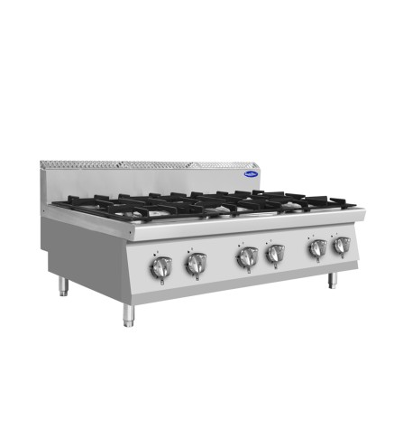 Cocina Industrial a Gas Sobremesa 6 Quemadores 120x70x54.7CM 31.5Kw
