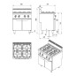 Cocina de Gas 4 Quemadores - 80x70x108.5cm 28kW