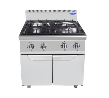 Fogón De Gas Natural Con 4 Quemadores Serie 700 - 800X700X1085MM 21KW - 2X3,5KW+2X7KW