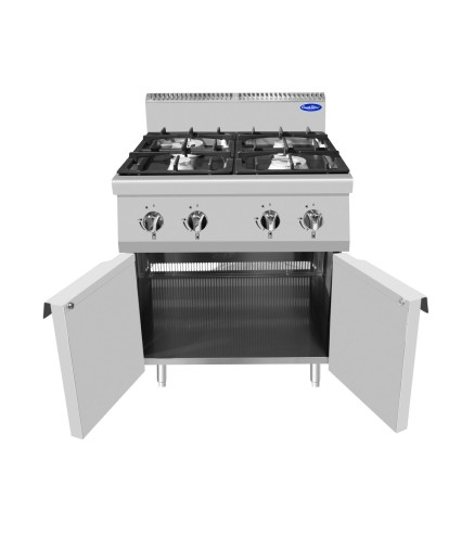Cocina de Gas Industrial con 4 Quemadores 21kW 80x70x108.5CM