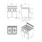 Cocina de Gas Industrial con 4 Quemadores 21kW 80x70x108.5CM Cocina de Gas Industrial con 4 Quemadores 21kW 80x70x108.5CM