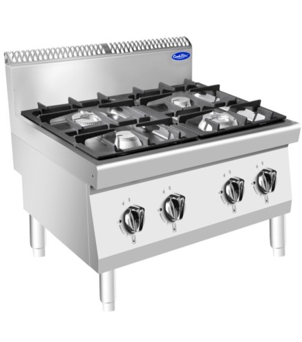 Cocina de Gas Sobremesa con 4 Quemadores 28kW 80x70x54.7CM 28KW