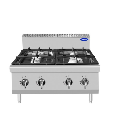 Cocina Industrial de Gas Sobremesa con 4 Quemadores 80x70x54.7CM 21KW