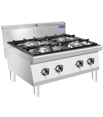 Cocina Industrial de Gas Sobremesa con 4 Quemadores 80x70x54.7CM 21KW