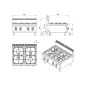 Cocina Industrial de Gas Sobremesa con 4 Quemadores 80x70x54.7CM 21KW Cocina Industrial de Gas Sobremesa con 4 Quemadores 80x70x54.7CM 21KW