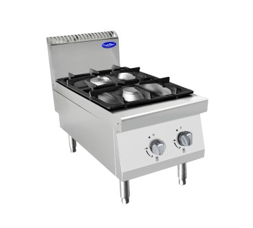 Cocina Industrial de Gas Sobremesa con 2 Quemadores 40x70x54.7cm 10.5kW