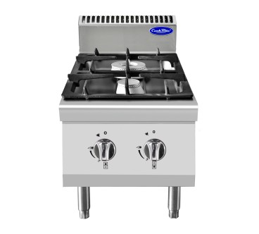 Fogón De Gas Natural de Sobremesa Con 2 Quemadores Serie 700 - 400X700X547MM 10.50KW - 1X3,5KW+1X7KW