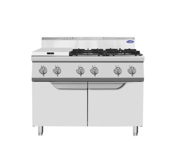 Cocina de Gas Restaurante con 6 Quemadores 120x70x108.5cm 42kW