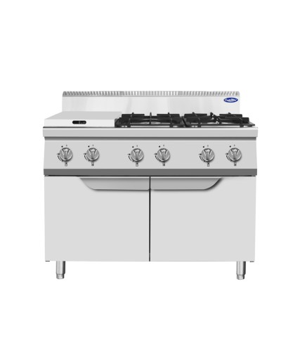 Fogón De Gas Natural Con 6 Quemadores Serie 700 -  1200X700X1085MM 42KW - 6X7KW
