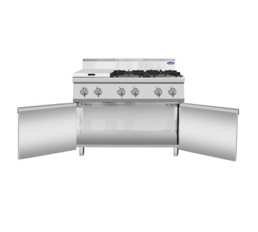 Fogón De Gas Natural Con 6 Quemadores Serie 700 -  1200X700X1085MM 42KW - 6X7KW