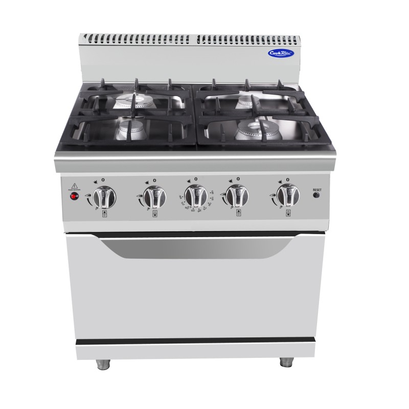 Cocina de Gas Industrial con 4 Quemadores con Horno 80x70x108.5cm 50kW Cocina de Gas Industrial con 4 Quemadores con Horno 80x70x108.5cm 50kW