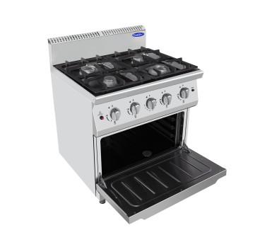 Fogón De Gas  Natural Con 4 Quemadores Con Horno 100°C-300°C 50KW Serie 700 - 800X700X1085MM - 2X3 5KW+2X7KW