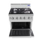 Fogón de Gas 4 Quemadores con Horno  80x70x108.5cm 50kW