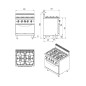 Cocina de Gas Industrial con 4 Quemadores con Horno 80x70x108.5cm 50kW Cocina de Gas Industrial con 4 Quemadores con Horno 80x70x108.5cm 50kW