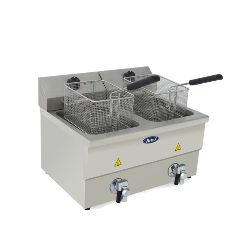 Freidora Eléctrica 8L+8L Con Grifo Drenaje - 580X480X430MM 50-190°C Freidora Eléctrica 8L+8L Con Grifo Drenaje - 580X480X430MM 50-190°C