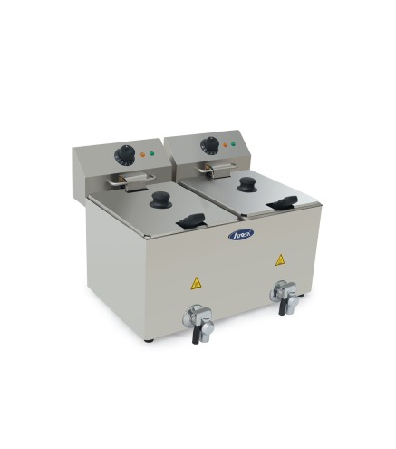 Freidora Eléctrica 8L+8 Con Grifo Drenaje 220-240V 2X3.25Kw  - 545X480X395MM 50-190°C