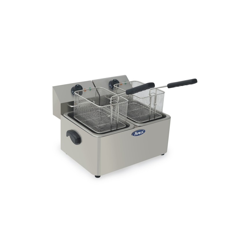Freidora Eléctrica 4L+4L 220-240V 2X2 5Kw - 490X380X315MM 50-190°C Freidora Eléctrica 4L+4L 220-240V 2X2 5Kw - 490X380X315MM 50-190°C